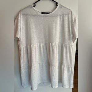 Women’s Short Sleeve Ruffle Loose Top - L